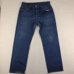 Levi's 501 Jeans Mens 34x30 Blue Original Fit Waterless TAILORED HEMMED‎